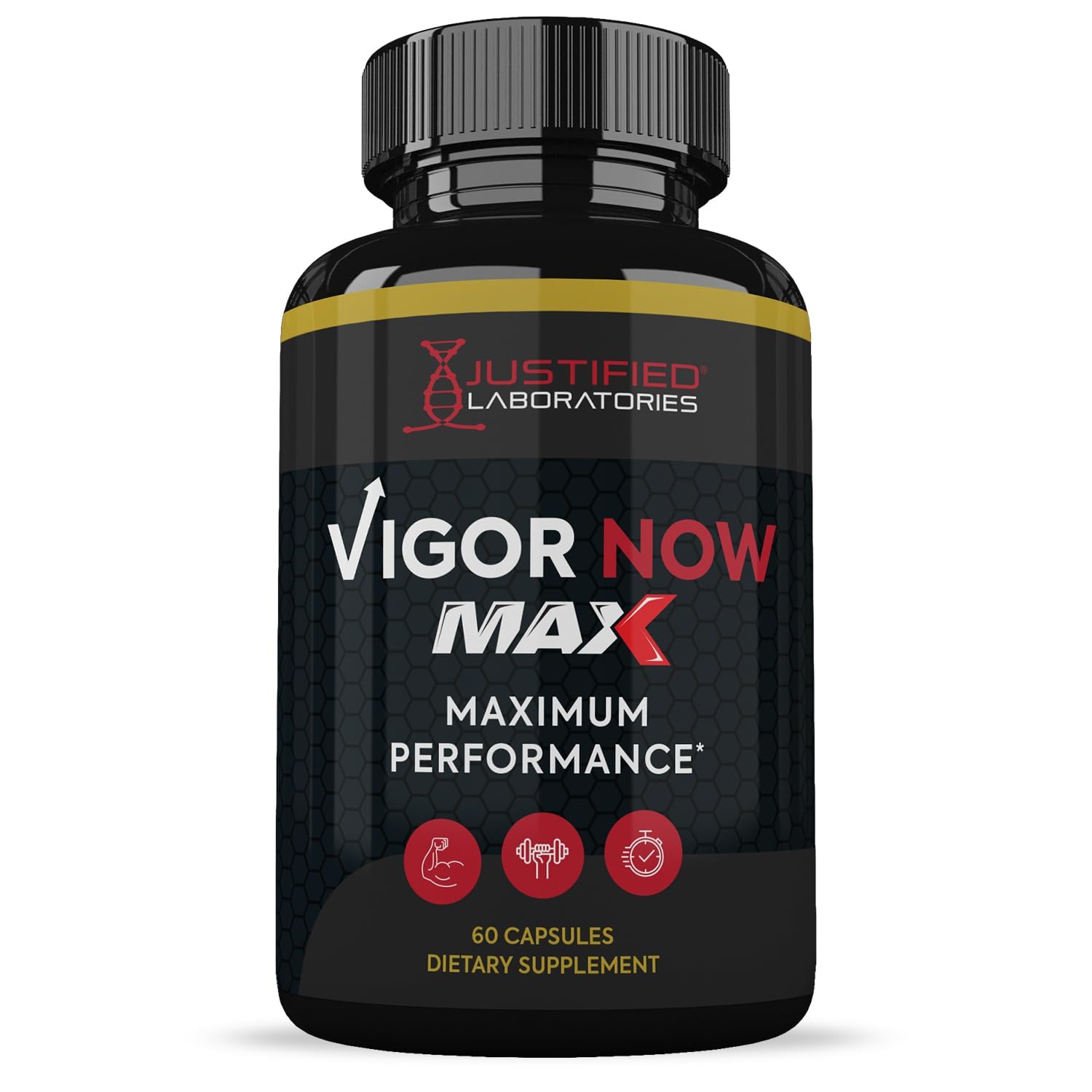 Justified Laboratories Vigor Now Max 1600MG capsules closeup, smooth coating and consistent size.