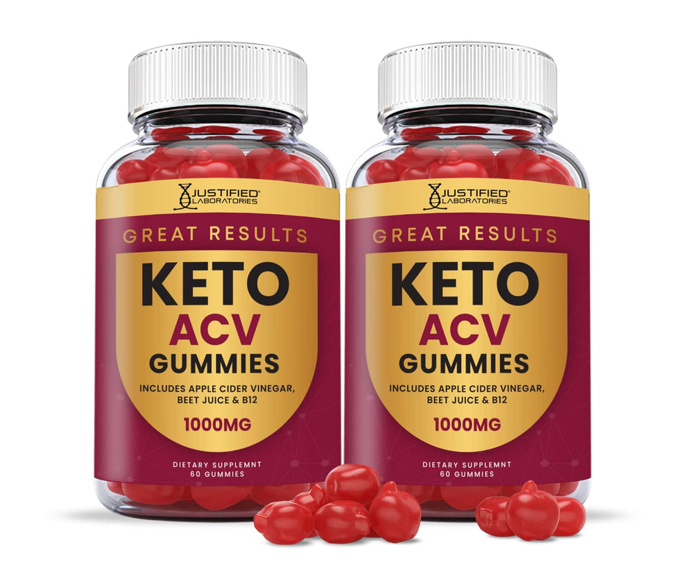 Justified Laboratories 2-pack Great Results Keto ACV Gummies packaging