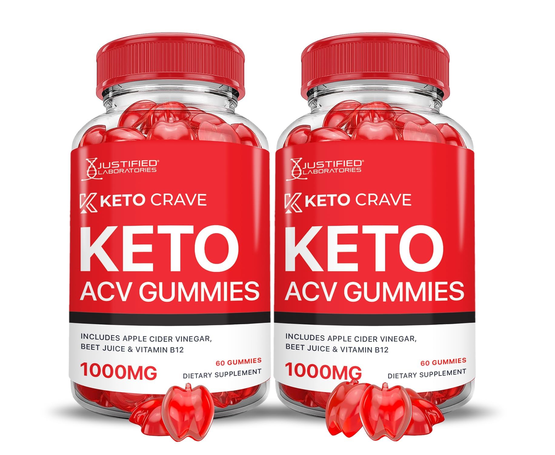 Justified Laboratories Keto Crave ACV Gummies bottle front