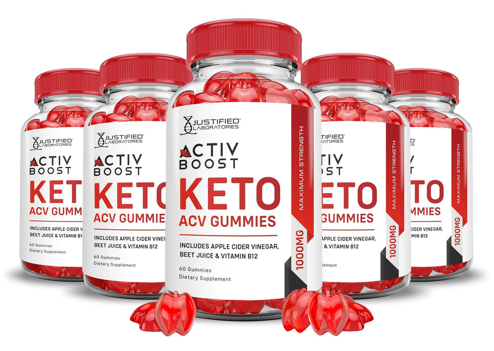 Front view of Justified Laboratories Activboost Keto ACV Gummies bottle