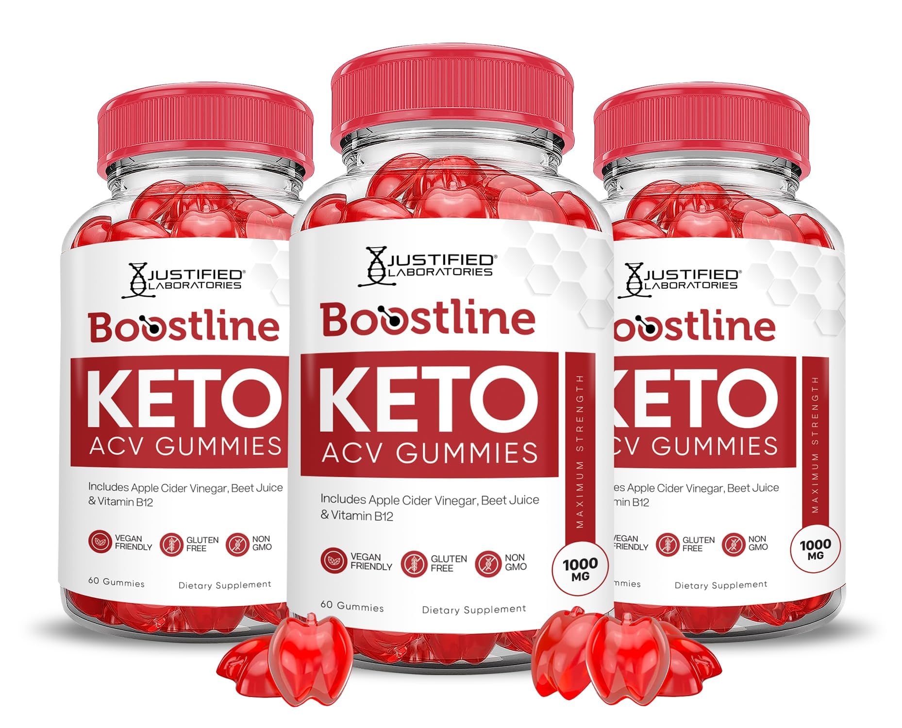 Justified Laboratories Boostline Keto ACV Gummies 3-Pack bottle