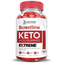 Etiqueta de las gomitas Boostline Keto ACV con información clara