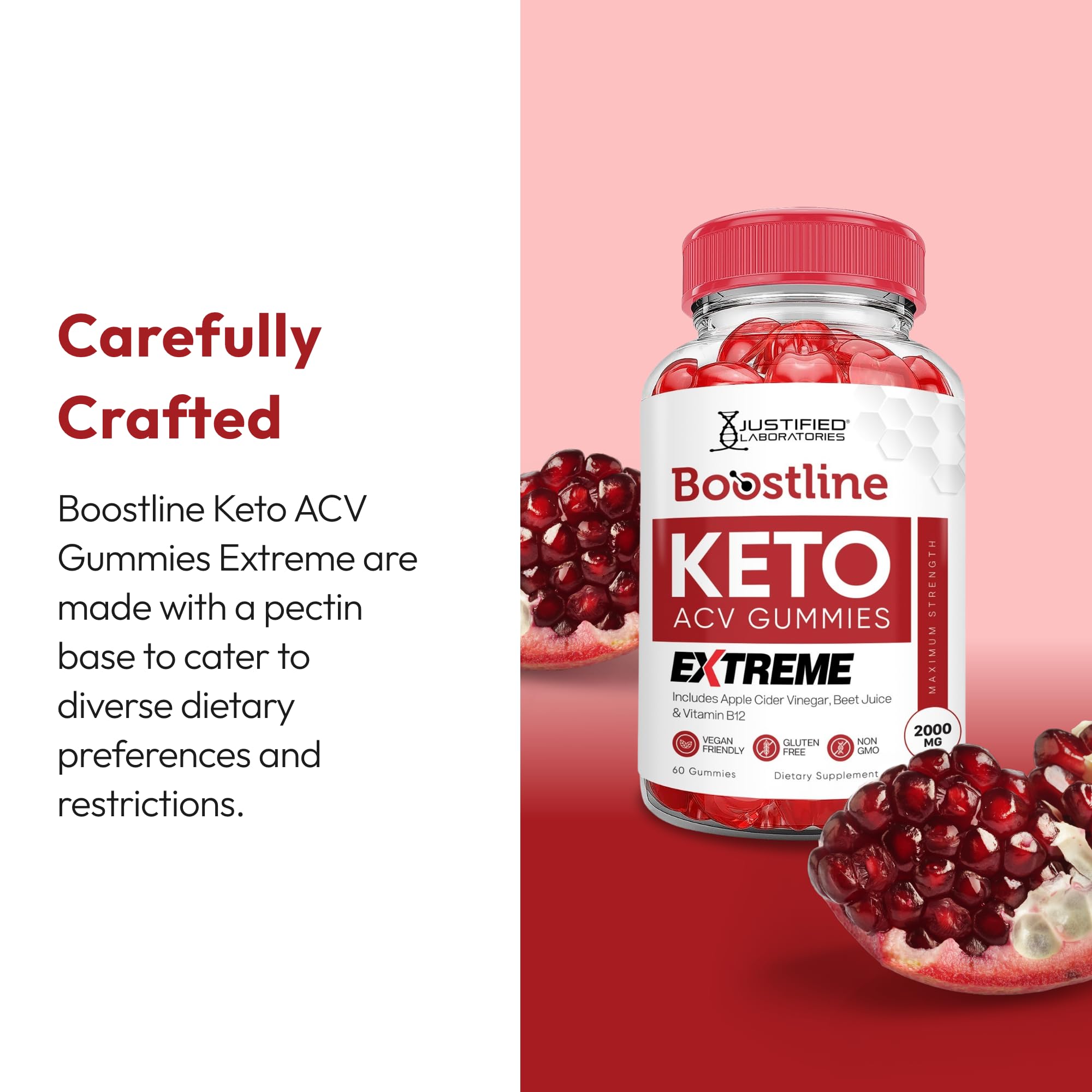 Gomitas en mano, Boostline Keto ACV, snack práctico