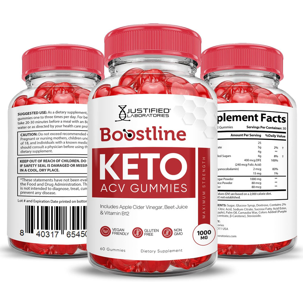 Justified Laboratories Boostline Keto ACV Gummies come in a 5-pack for convenience and value.