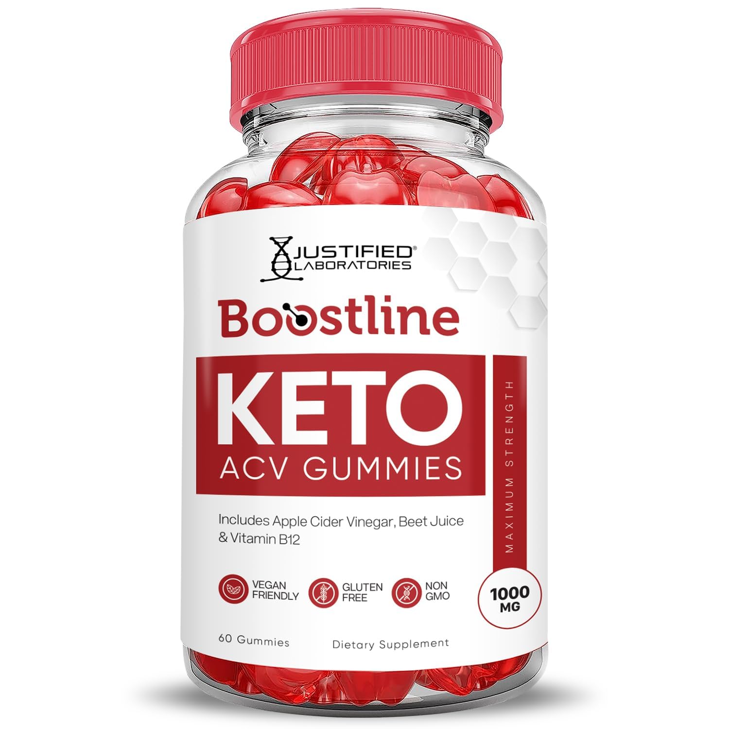 Justified Laboratories Boostline Keto ACV Gummies apple cider vinegar content suggests daily vitality support
