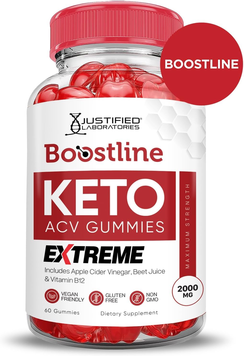 Justified Laboratories Boostline Keto ACV two-pack box on shelf