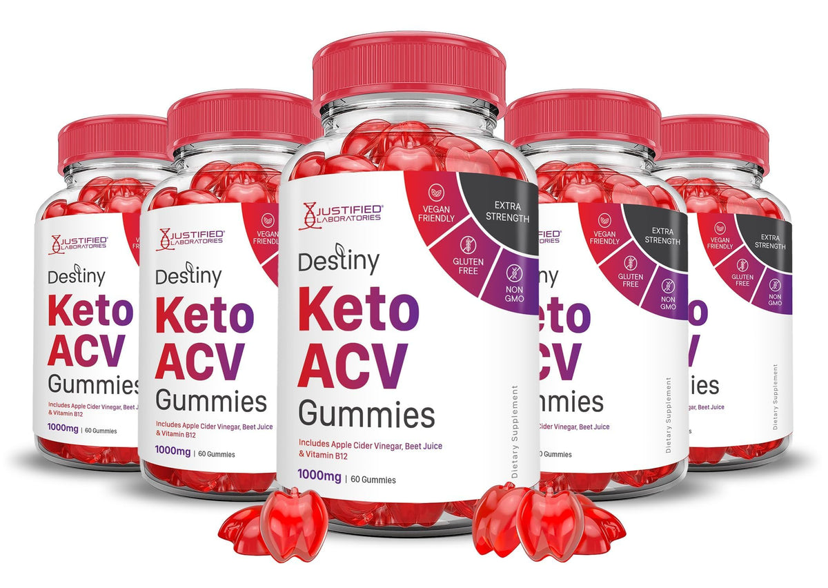 Justified Laboratories Destiny Keto ACV Gummies 5 Pack packaging