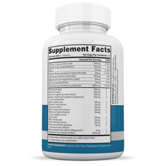 Close-up of Justified Laboratories Glucotrust Max 1295MG label and 60 capsules