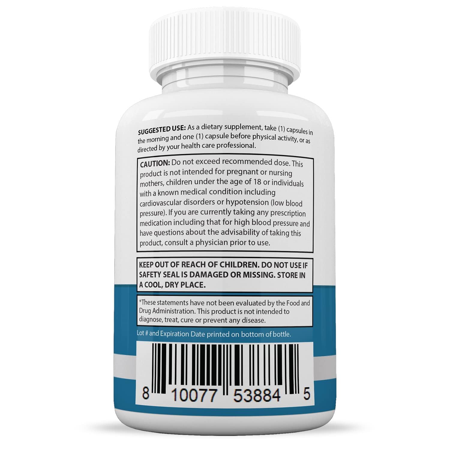 Nutrition facts panel on Glucotrust Max label