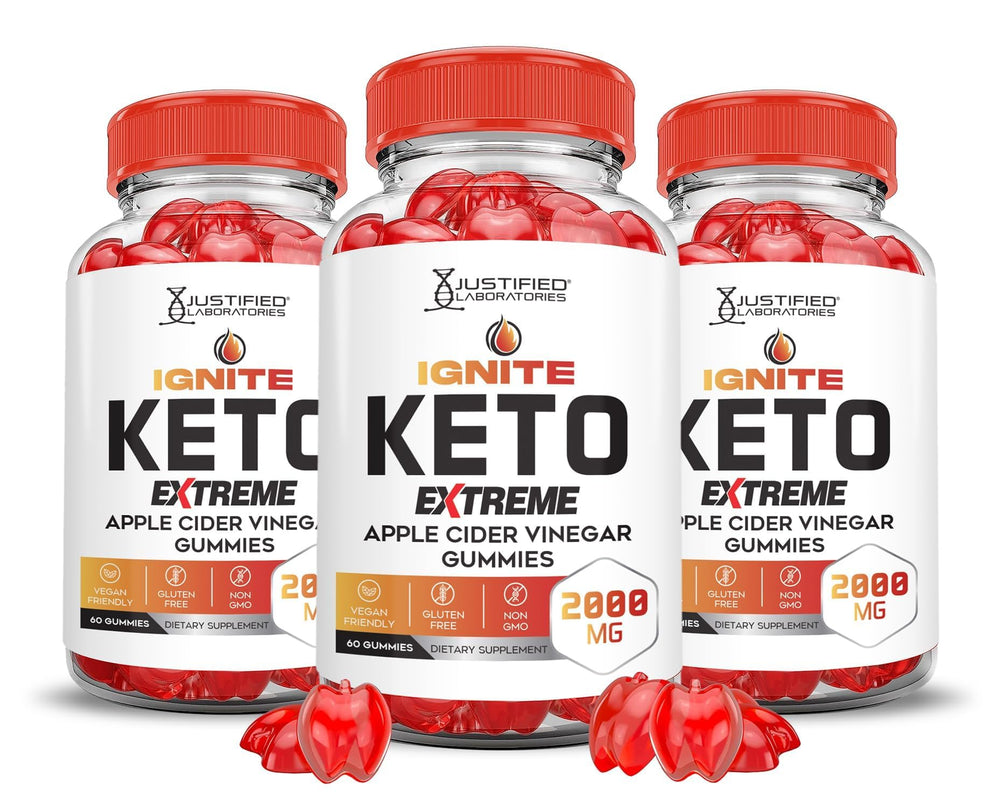Justified Laboratories Ignite Keto ACV Gummies 3-Pack front view