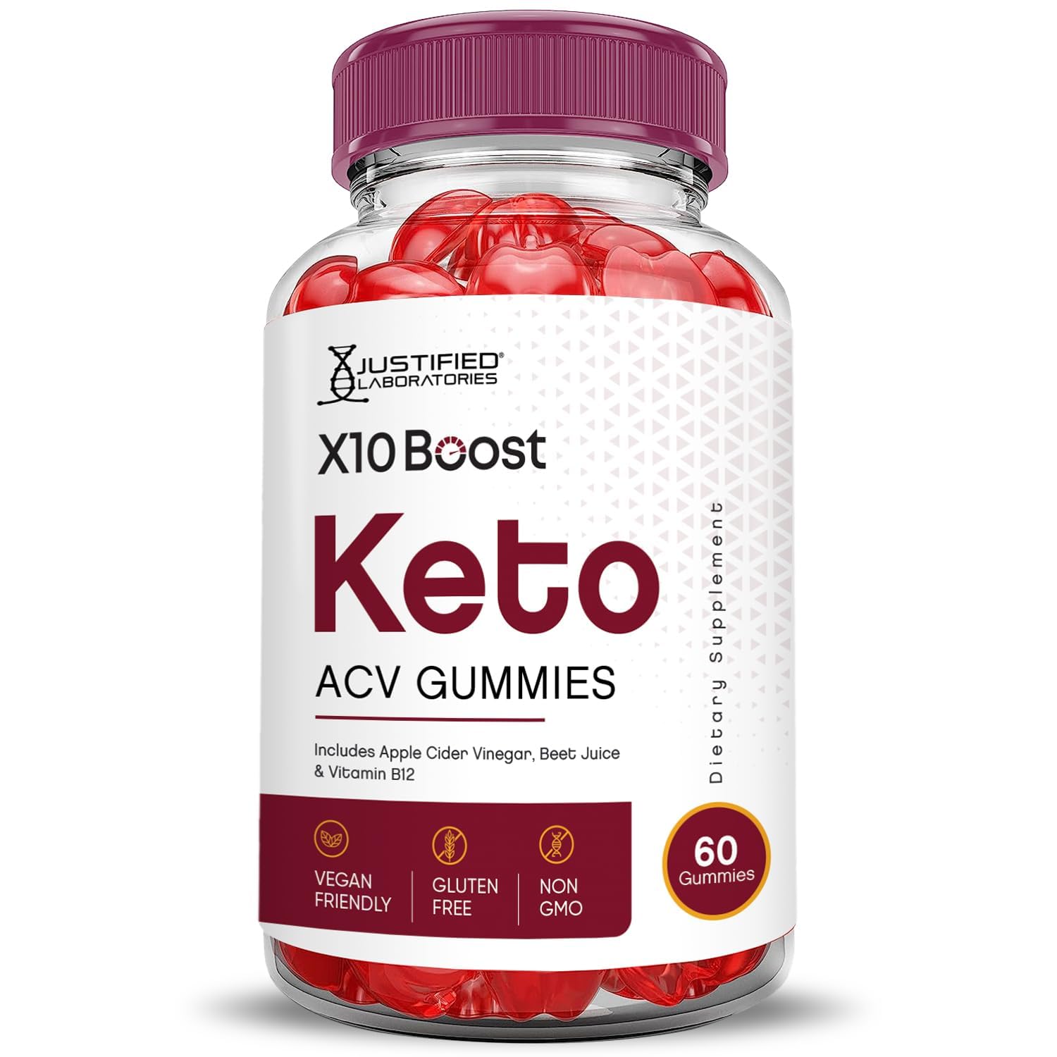 Nutrition facts panel for Justified Laboratories Keto ACV Gummies 3-Pack