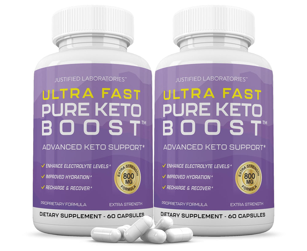 Justified Laboratories Keto Boost Pills 2-Pack front bottle 1275MG