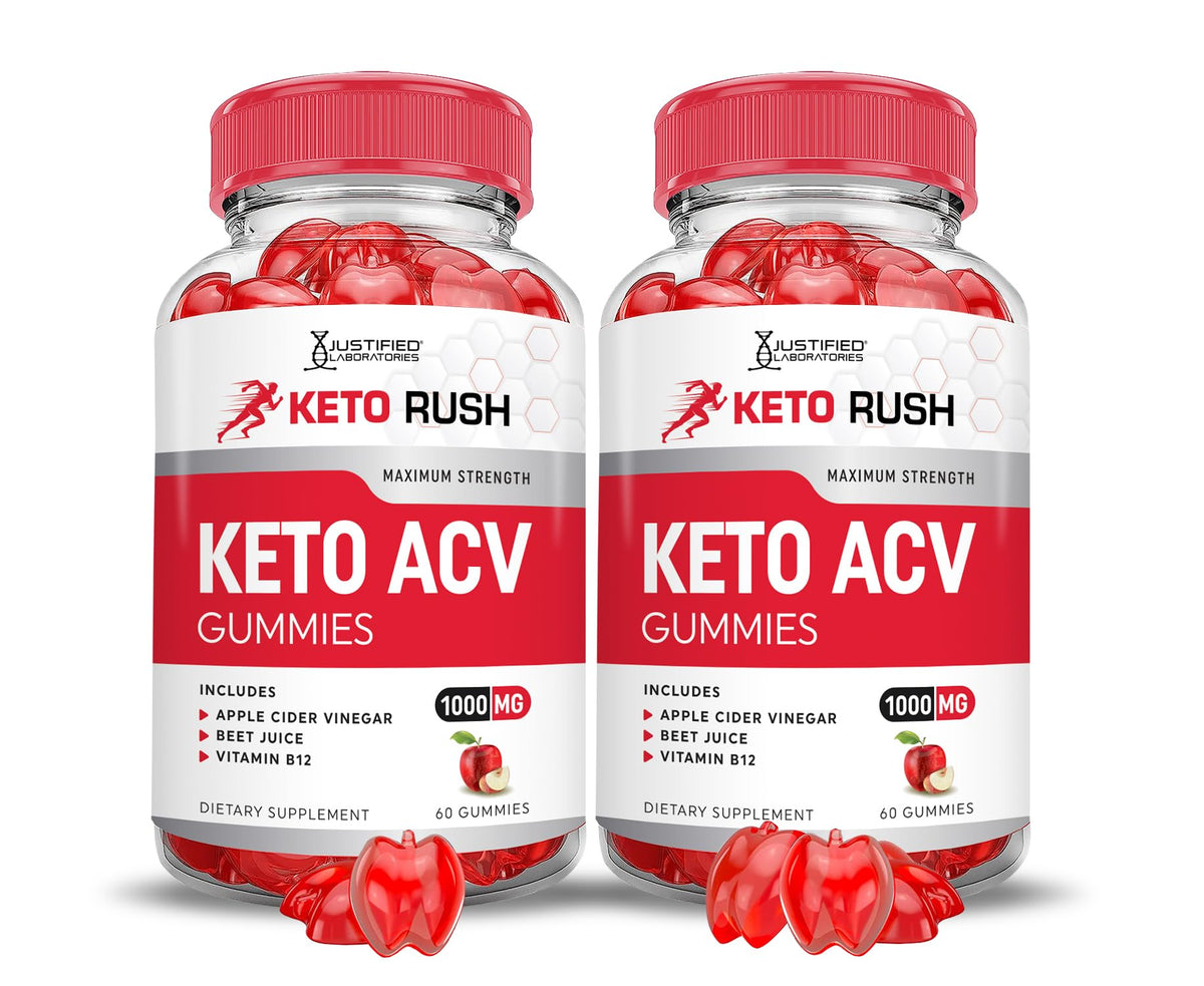 Justified Laboratories Keto Rush ACV Gummies bottle front view