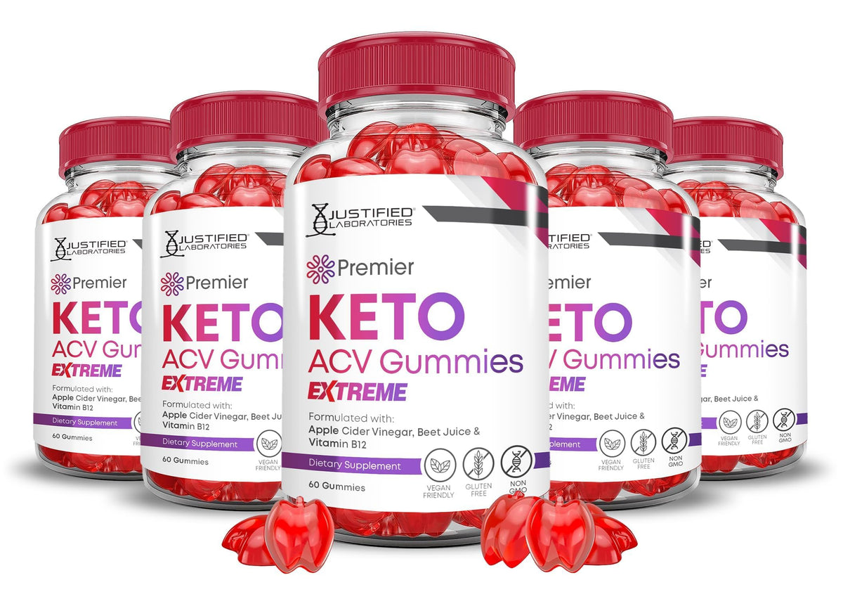 Justified Laboratories Premier Keto ACV Gummies bottle for daily nutrition and energy support.