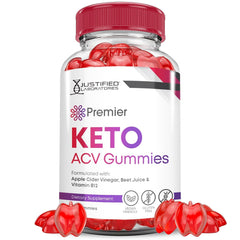 Justified Laboratories Premier Keto ACV Gummies bottle for convenient daily wellness.