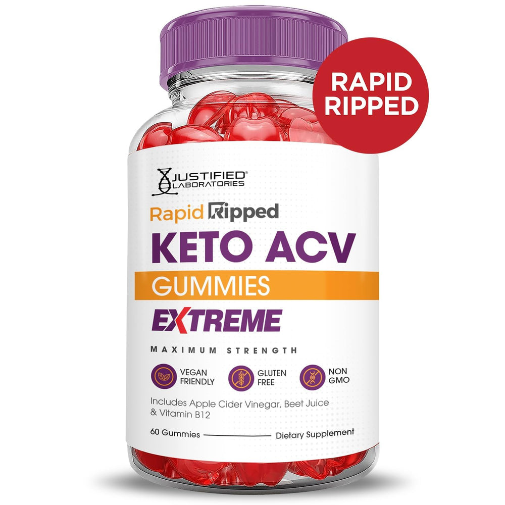 Justified Laboratories Rapid Ripped Keto ACV Gummies beet and pomegranate boost flavor and nutrients.