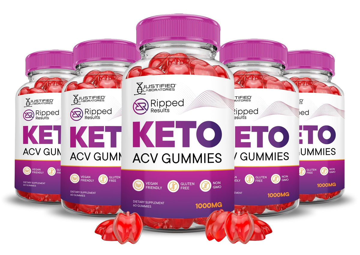 Justified Laboratories Ripped Results Keto ACV Gummies bottle on white background