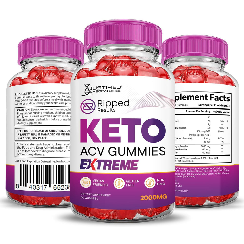Justified Laboratories Ripped Results Keto ACV Gummies snack scene for on the go wellness