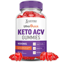 Justified Laboratories Ultra Quick Keto ACV Gummies bottle front view