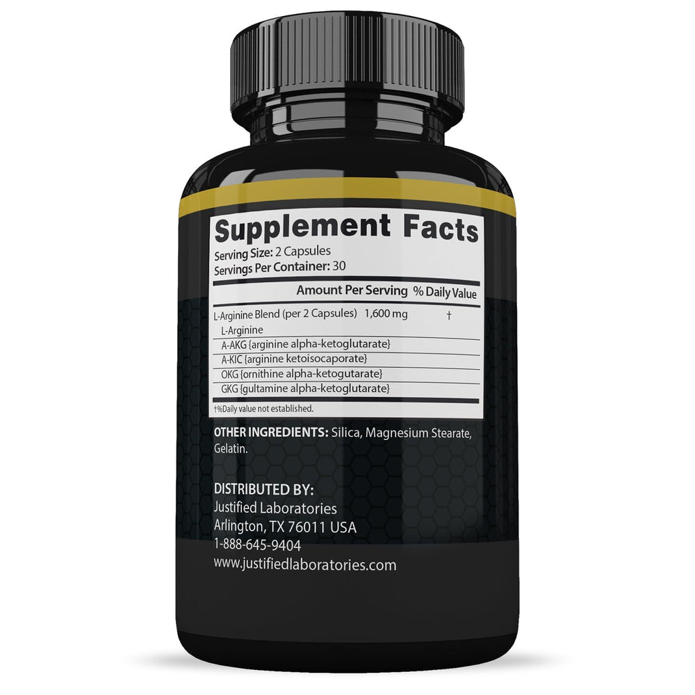 Front view of Justified Laboratories Vigor Now Max bottle in 3-pack
