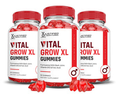 Justified Laboratories Vital Grow XL 3-Pack Gummies bottle with ACV formula