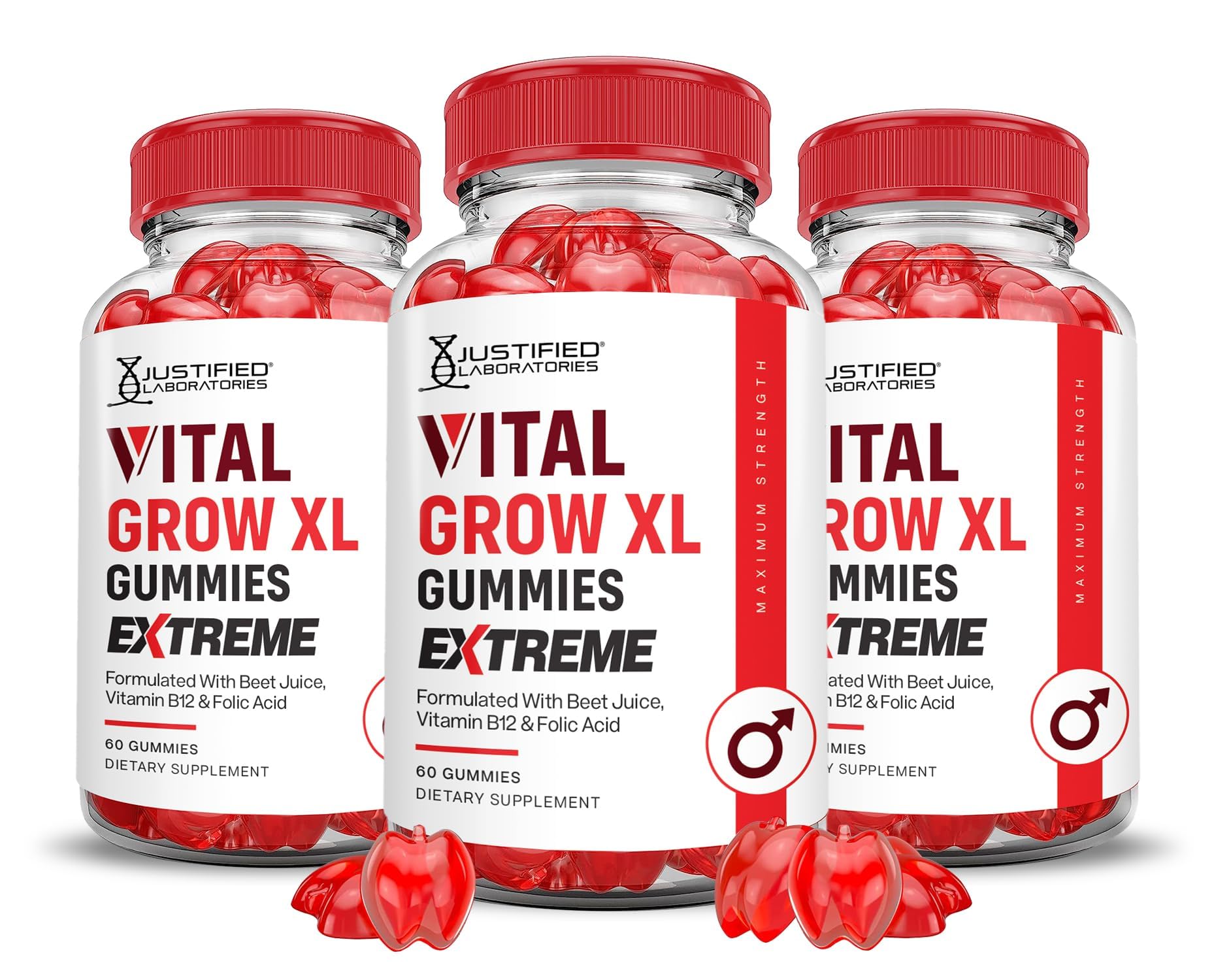 Justified Laboratories Vital Grow XL Extreme 3-pack front packaging