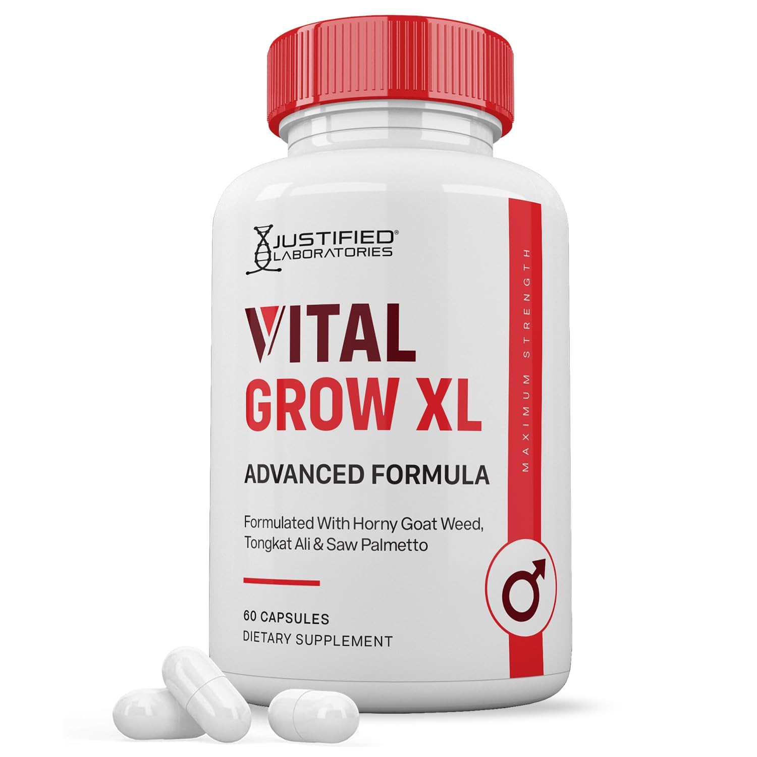 Justified Laboratories Vital Grow XL Pills bottle – front label