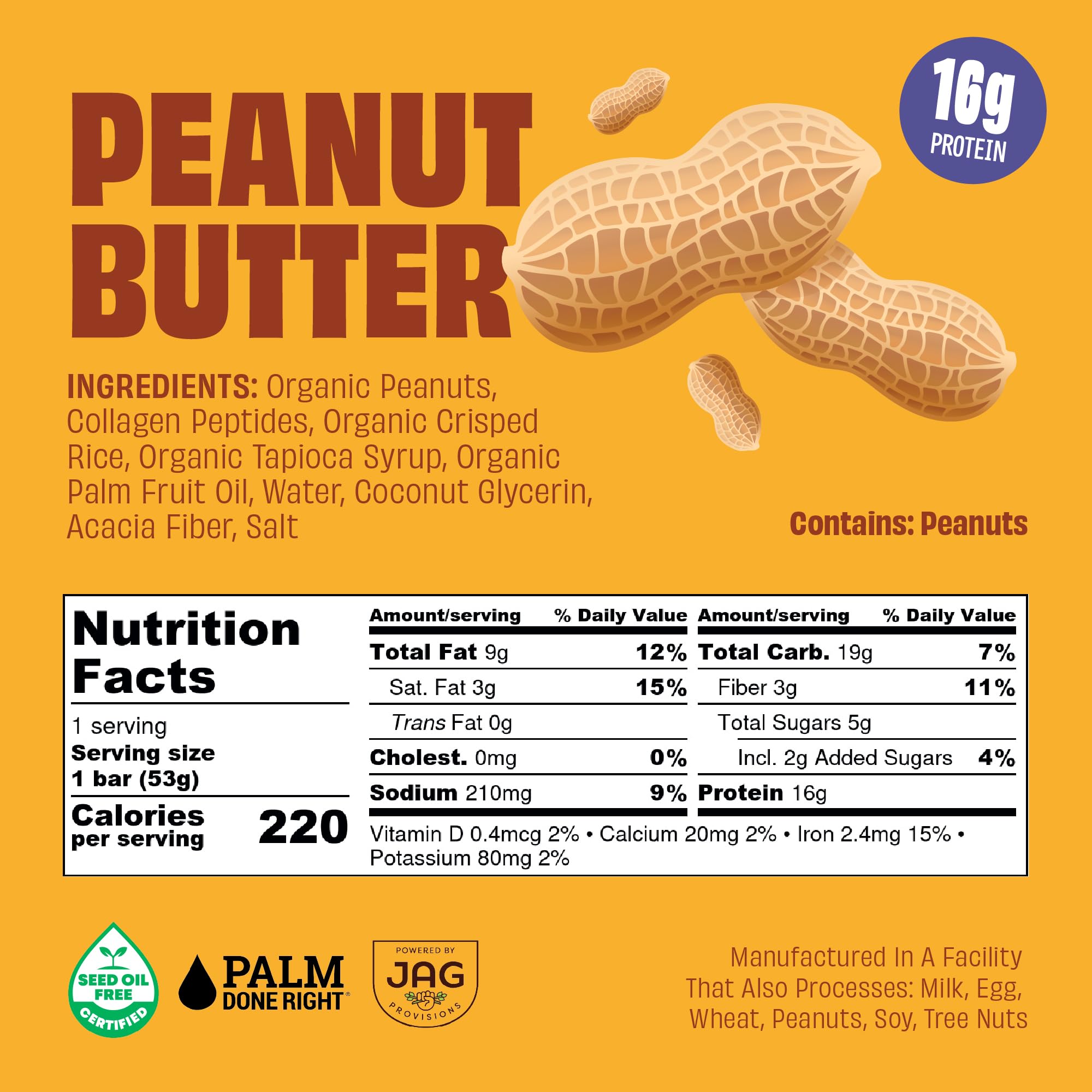 Gluten-free and dairy-free certification badges on packaging