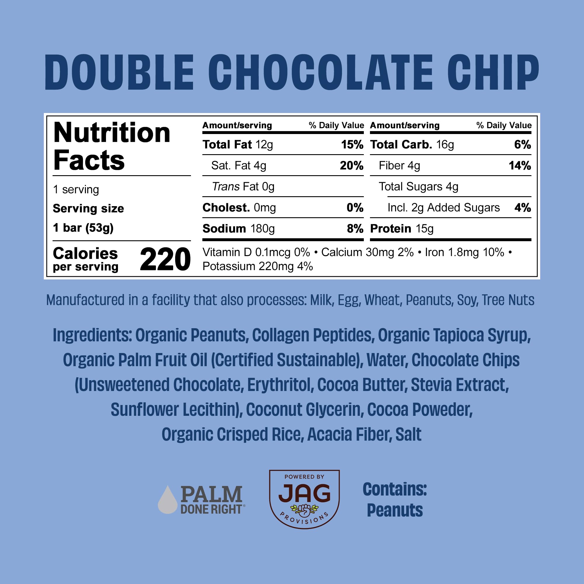 Close-up of the bar with chocolate chips