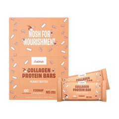 JustNosh Peanut Butter Collagen Protein Bars 12-pack – front view