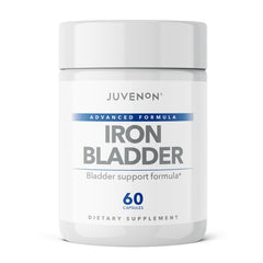 Product shot of Juvenon Iron Bladder bottle and packaging