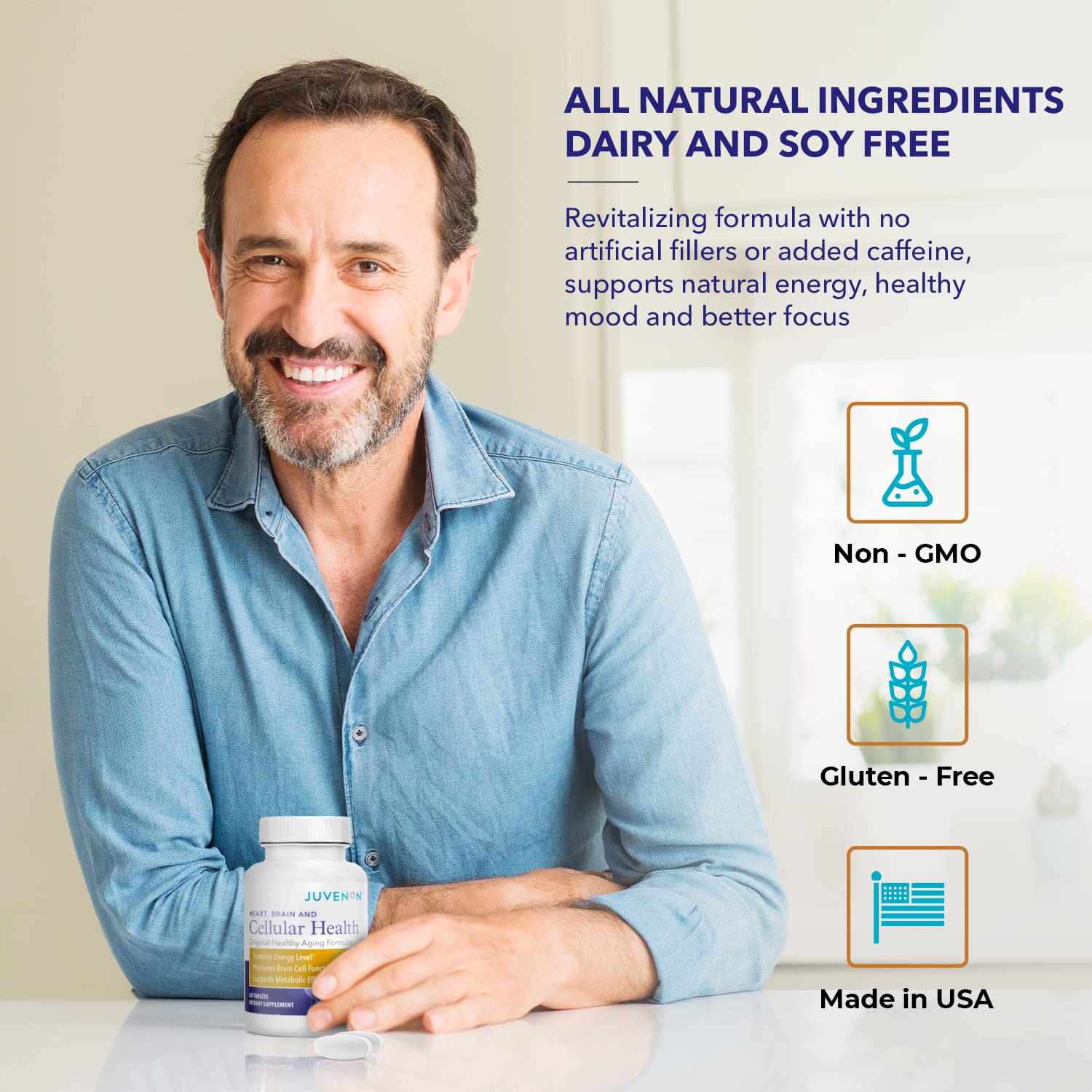 Concept image of healthy heart and focused brain