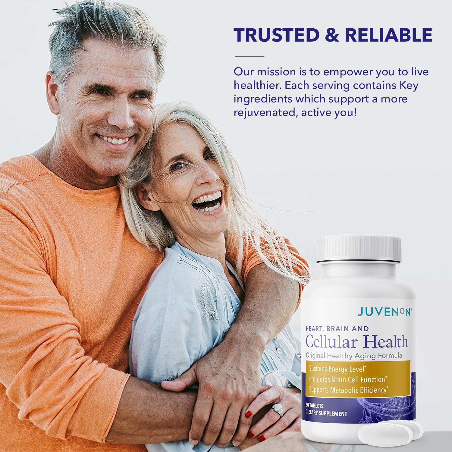 Soy-free and dairy-free label for Juvenon Cellular Health