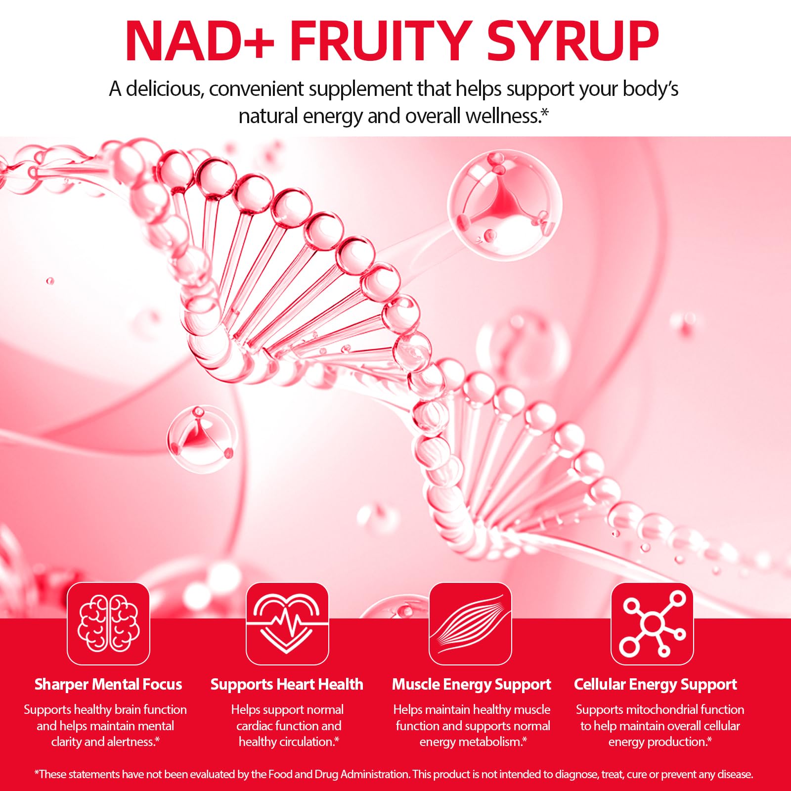 Close-up of NAD+ 1000mg per serving label