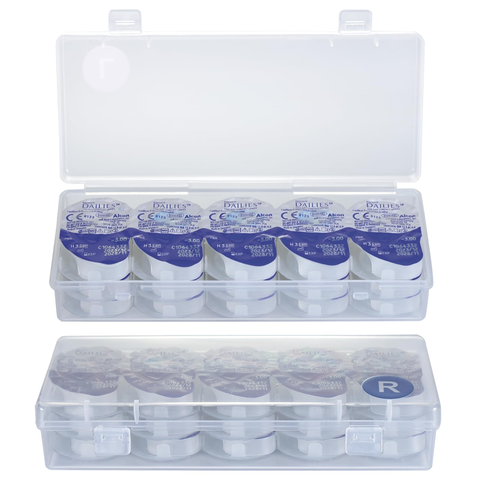 JynJyn 2-Pack Contact Lens Organizer Case front view