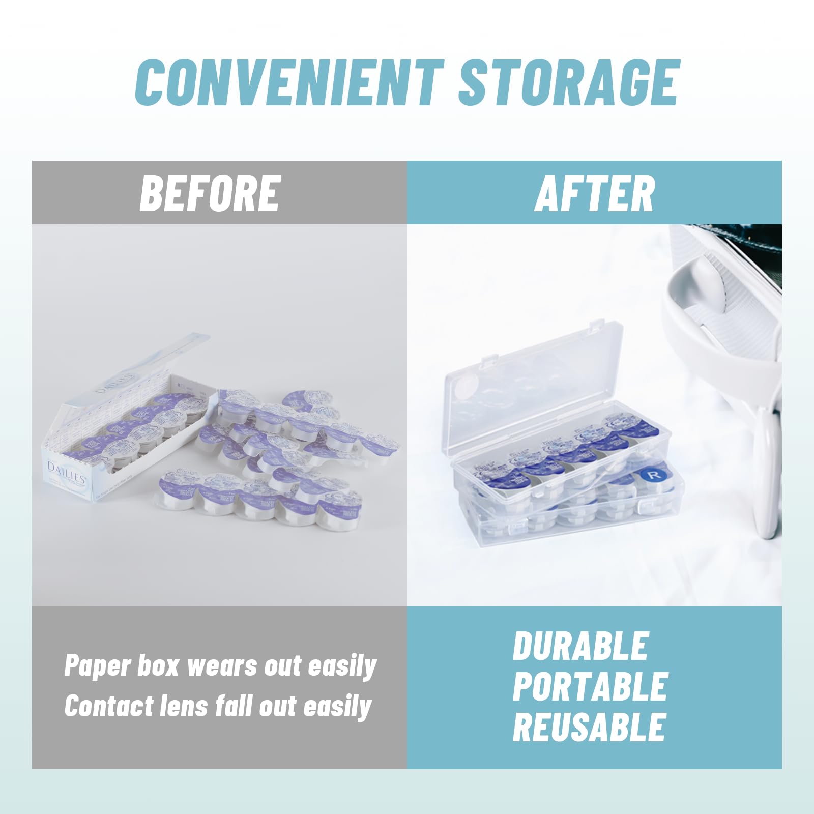 Durable clear plastic material of the organizer case
