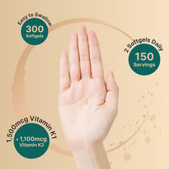 Graphic showing full spectrum K1, K2 (MK-4 and MK-7) formulation