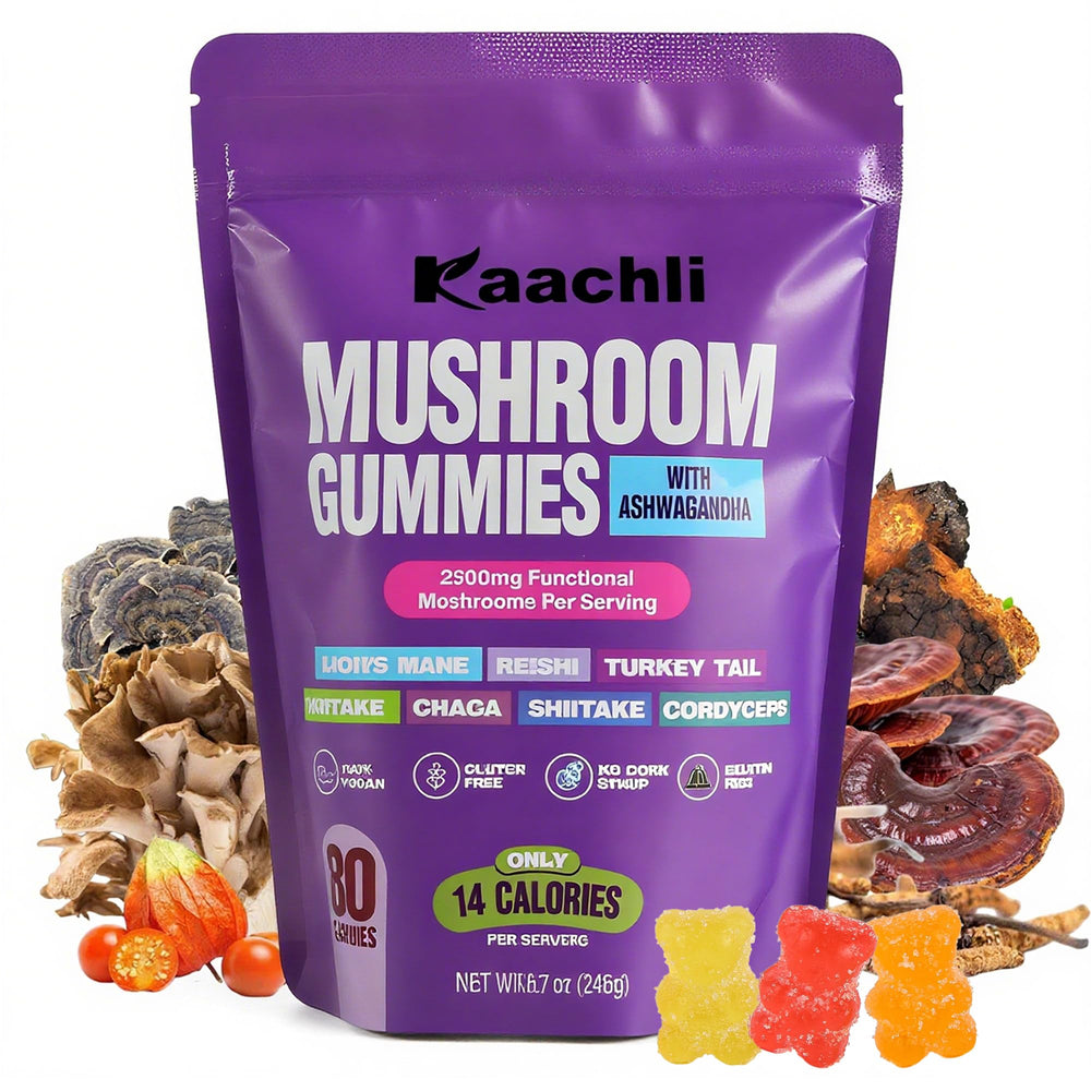 KAACHLI Ashwagandha and Mushroom Gummies 500mg bottle front