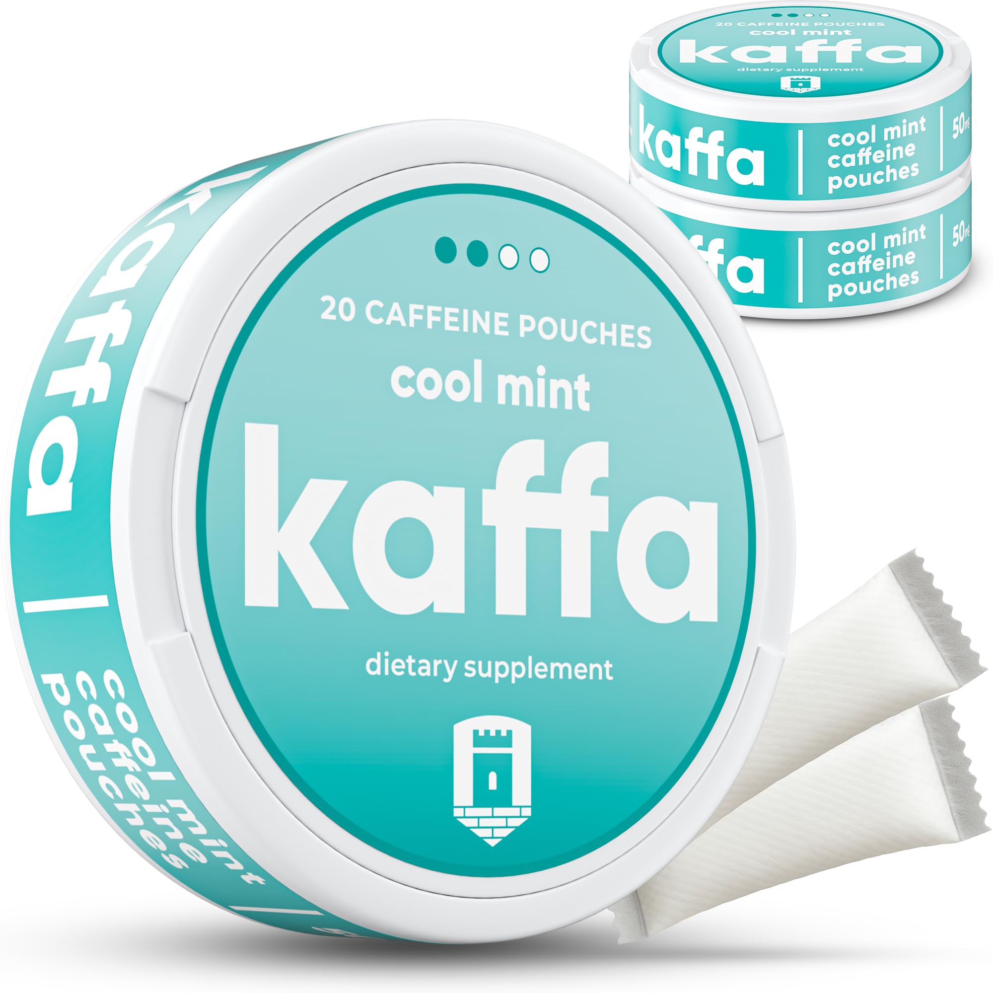 Kaffa Energy Pouches Cool Mint can front for a quick energy boost on the go.