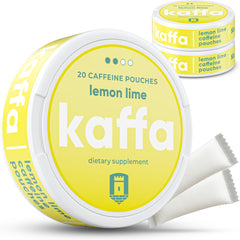 Kaffa Energy Pouches Lemon Lime front view for on-the-go energy.