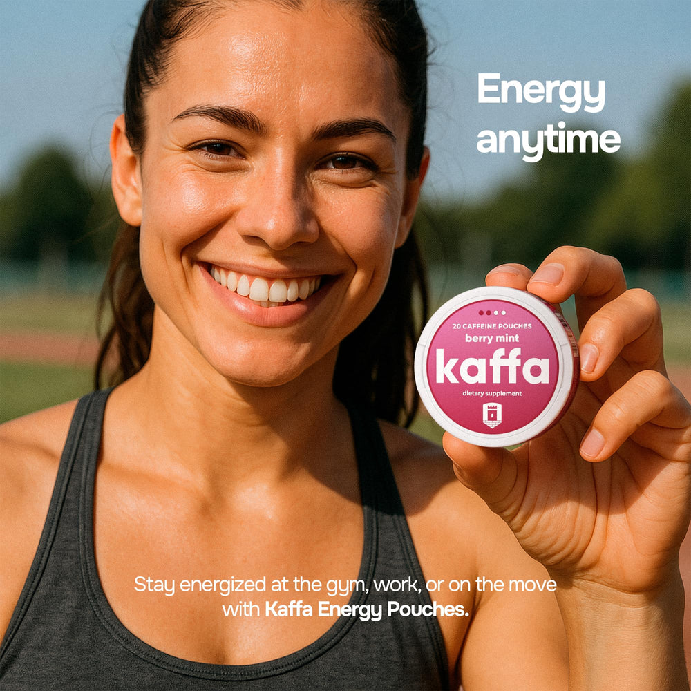 Kaffa Energy Pouches Lemon Lime travel-friendly pack for travel and commute.