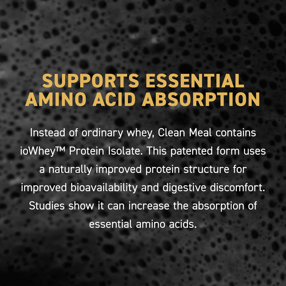 Kaged Clean Meal whey protein isolate close-up emphasizes premium protein source