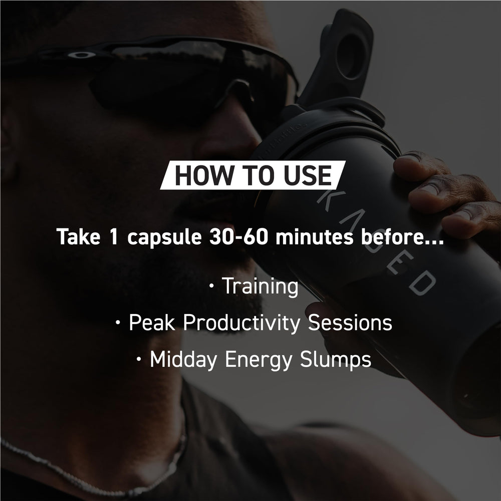 Kaged packaging on desk suggests coffee replacement option.