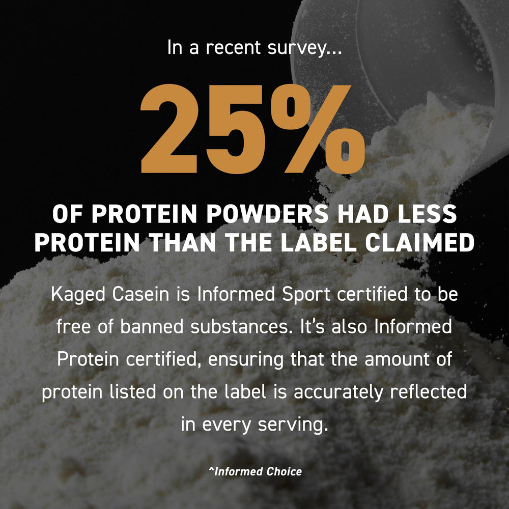 Kaged Kasein vanilla label closeup showing clean ingredient promise