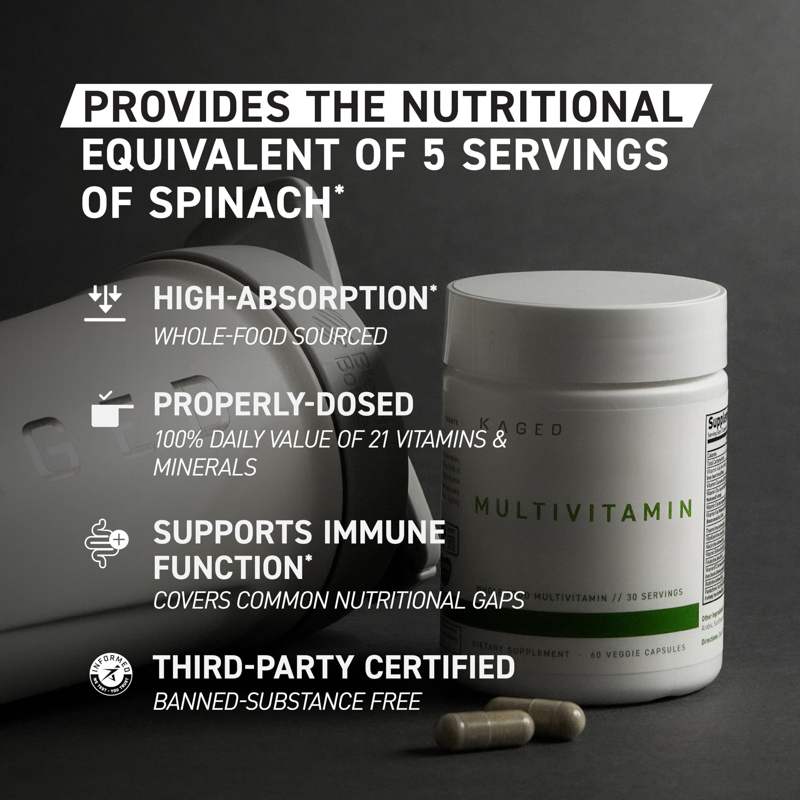 Icons showing 21 essential vitamins and minerals