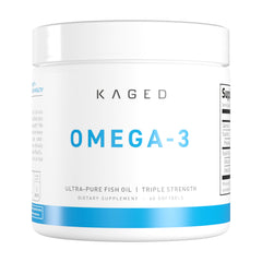 Hero image of Kaged Omega-3 Fish Oil bottle with 60 softgels