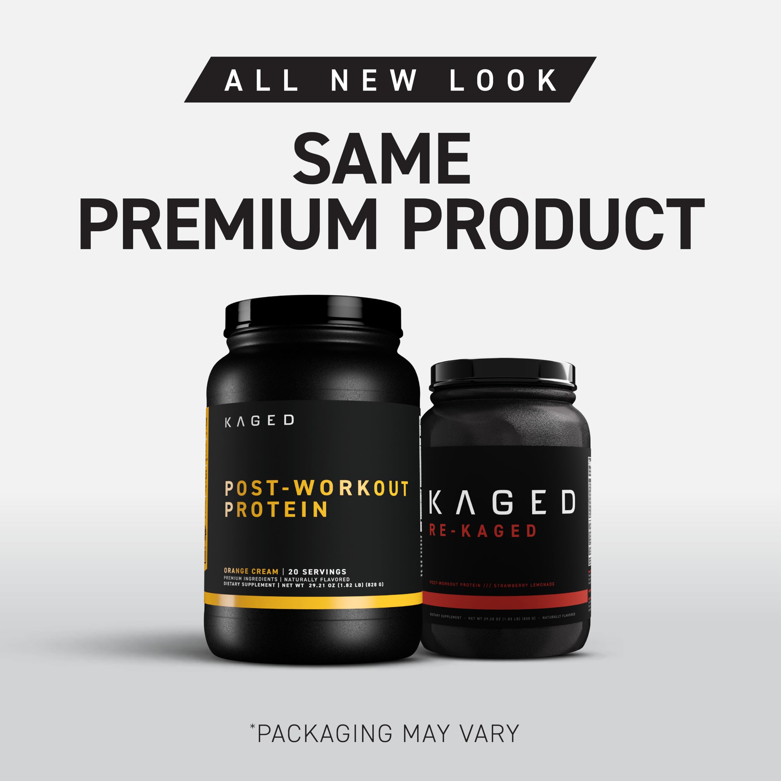 Kaged Post Workout Protein ingredients label emphasizing premium components.
