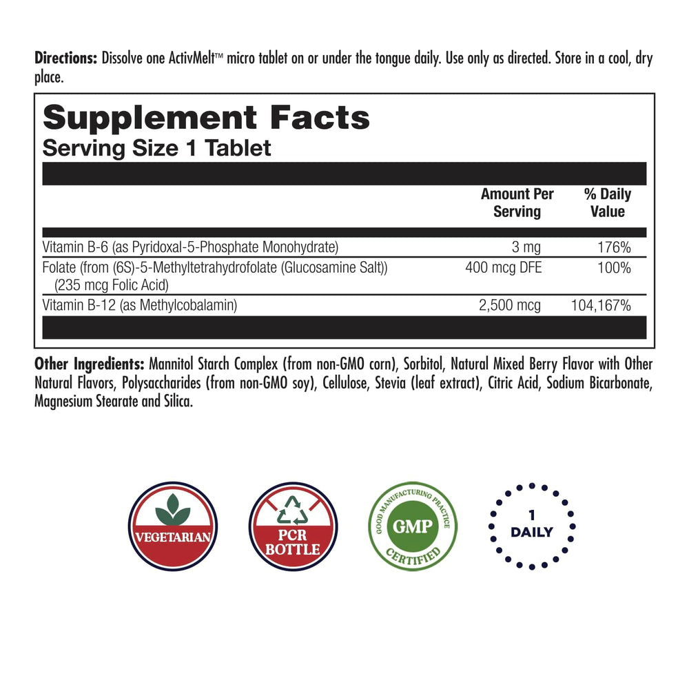 Berry-flavored ActivMelt micro tablets dissolving in the mouth