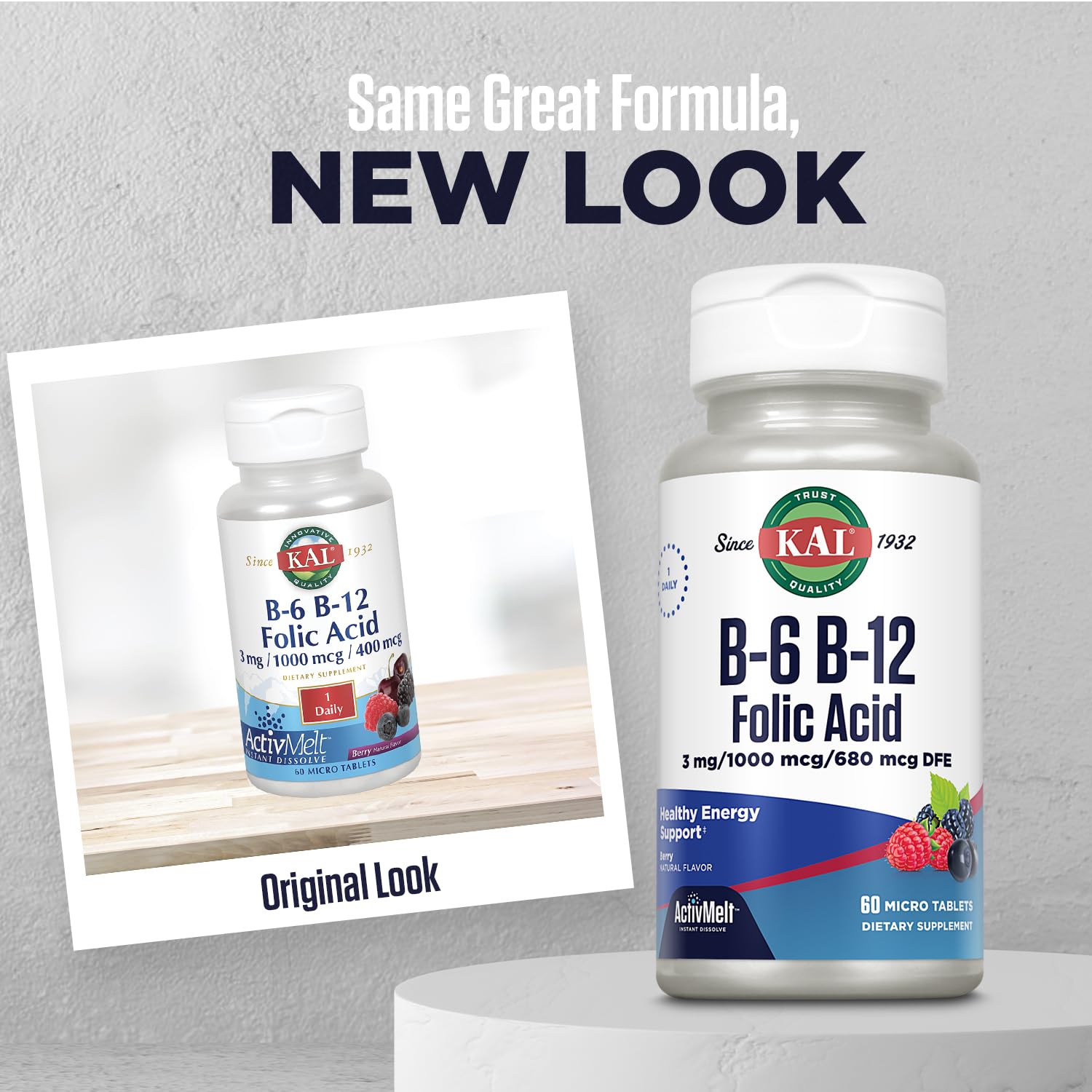 Close-up of ActivMelt micro tablets dissolving in berry flavor