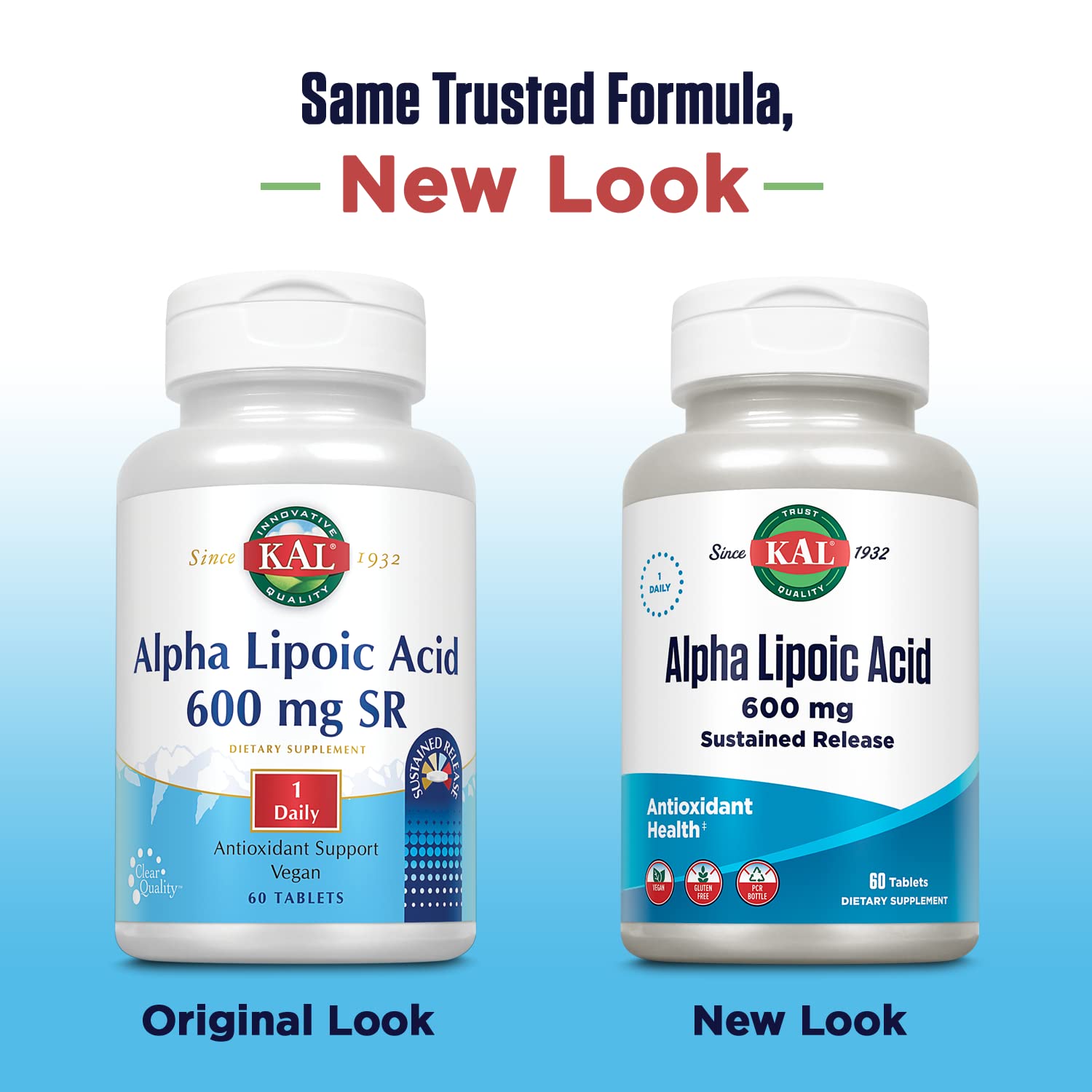 60-count bottle of KAL Alpha Lipoic Acid SR tablets